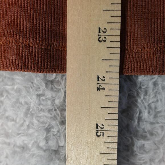Madewell Shirt Womens 2X Brown Ribbed Knit Long Sleeve Henley V Neck Soft - Picture 7 of 10